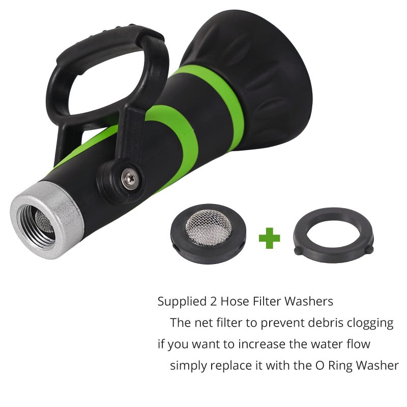 GREEN MOUNT GSFNG98 Garden Hose Nozzle, Fireman's Hose Heavy Duty Nozzle, Premium Constructed Sprayer with Ergonomic Handle for Arthritis - Image 4